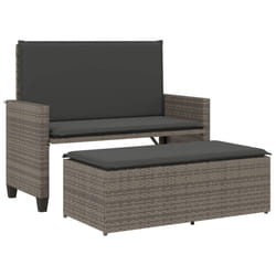 VidaXL 368409 banc de jardin Rotin, Acier