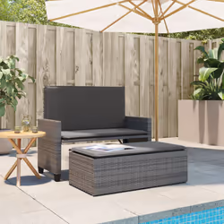 VidaXL 368409 banc de jardin Rotin, Acier