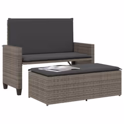 VidaXL 368409 banc de jardin Rotin, Acier - Vue supplémentaire 4