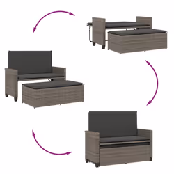 VidaXL 368409 banc de jardin Rotin, Acier - Vue supplémentaire 8