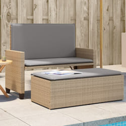 Vidaxl - Banc de jardin et coussins et repose-pied beige résine tressée