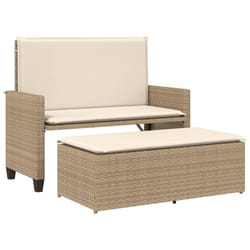 VidaXL 368411 banc de jardin Rotin, Acier