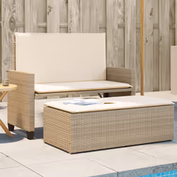VidaXL 368411 banc de jardin Rotin, Acier