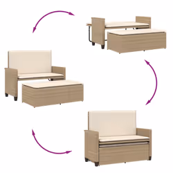 VidaXL 368411 banc de jardin Rotin, Acier - Vue supplémentaire 7