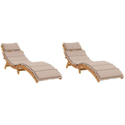 Vidaxl - Chaises longues avec coussins lot de 2 taupe bois massif acacia