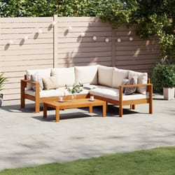 Vidaxl - Salon de jardin avec coussins 4 pcs bois d'acacia massif