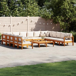 VidaXL 3214855 ensemble de meubles de jardin Crème, Blanc