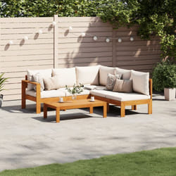 Vidaxl - Salon de jardin avec coussins 4 pcs bois d'acacia massif