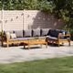 vidaXL Salon de jardin avec coussins 5 pcs Bois d'acacia solide