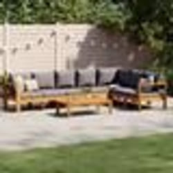 vidaXL Salon de jardin avec coussins 5 pcs Bois d'acacia solide