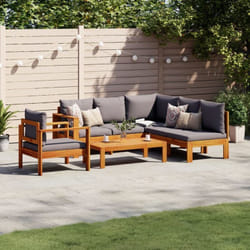 vidaXL Salon de jardin avec coussins 5 pcs Bois d'acacia solide