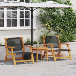 Vidaxl - Set de Chaises d'Extérieur avec Table - 3 Pièces en Bois d'Acacia Noir