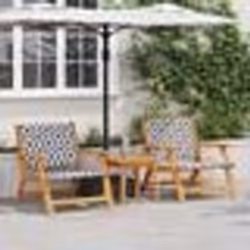Chaises de jardin vidaXL avec table 3 pcs Noir et Blanc en acacia massif