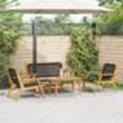 vidaXL Ensemble de chaises et table de jardin - 4 pièces en bois d'acacia noir