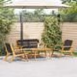 vidaXL Chaises de jardin 4 pcs Bois d'acacia massif Noir