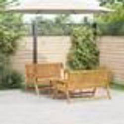 vidaXL Chaises de jardin avec table 3 pcs en bois d'acacia massif