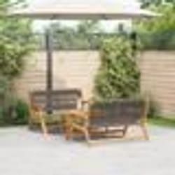 vidaXL Chaises de jardin avec table 3 pcs Gris Bois Acacia Massif