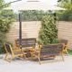 vidaXL Ensemble de chaises de jardin avec table, 5 pièces, gris, bois d'acacia massif