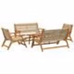 vidaXL Chaises de jardin avec table 5 pcs Beige en bois massif d'acacia