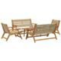 vidaXL Chaises de jardin avec table 5 pcs Beige en bois massif d'acacia