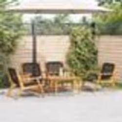 vidaXL Ensemble de chaises de jardin avec table - 5 pièces, bois d'acacia noir