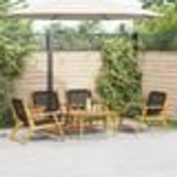 vidaXL Ensemble de chaises de jardin avec table - 5 pièces, bois d'acacia noir