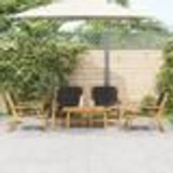 vidaXL Ensemble de chaises et table de jardin 5 pièces - Bois d'acacia noir