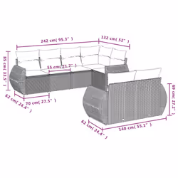 VidaXL 3221608 banc de jardin Rotin, Acier - Vue supplémentaire 7