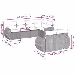 VidaXL 3221611 banc de jardin Rotin, Acier - Vue supplémentaire 7