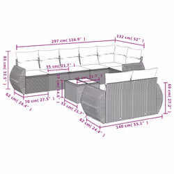 VidaXL 3221614 banc de jardin Rotin, Acier - Vue supplémentaire 8