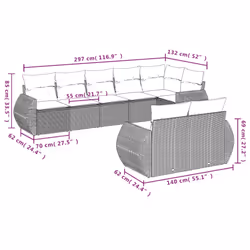 VidaXL 3221615 banc de jardin Rotin, Acier - Vue supplémentaire 7