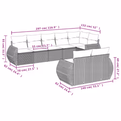 VidaXL 3221618 banc de jardin Rotin, Acier - Vue supplémentaire 7