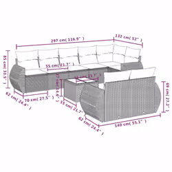 VidaXL 3221621 banc de jardin Rotin, Acier - Vue supplémentaire 8