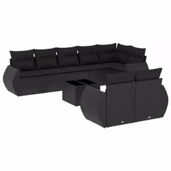 VidaXL 3221624, Noir, Rotin, Verre trempé, 110 kg, Adultes et enfants, 550 mm, 550 mm