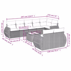 VidaXL 3221627 banc de jardin Rotin, Verre trempé - Vue supplémentaire 8