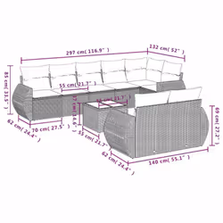 VidaXL 3221631 banc de jardin Rotin, Verre trempé - Vue supplémentaire 8