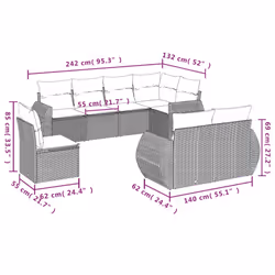 VidaXL 3221638 banc de jardin Rotin, Acier - Vue supplémentaire 7