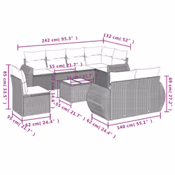 VidaXL 3221642 banc de jardin Rotin, Acier - Vue supplémentaire 8