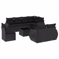 VidaXL 3221644, Noir, Rotin, Verre trempé, 110 kg, Adultes et enfants, 550 mm, 550 mm