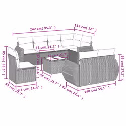 VidaXL 3221645 banc de jardin Rotin, Verre trempé - Vue supplémentaire 8
