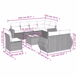 VidaXL 3221647 banc de jardin Rotin, Verre trempé - Vue supplémentaire 8