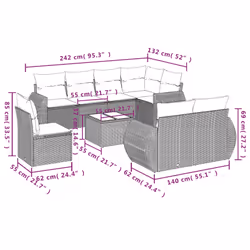 VidaXL 3221649 banc de jardin Rotin, Verre trempé - Vue supplémentaire 8