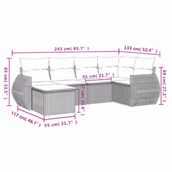 VidaXL 3221662 banc de jardin Rotin, Acier - Vue supplémentaire 8
