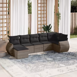 VidaXL 3221679 banc de jardin Rotin, Acier