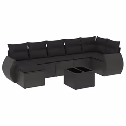 VidaXL 3221684, Noir, Rotin, Verre trempé, 110 kg, Adultes et enfants, 550 mm, 550 mm