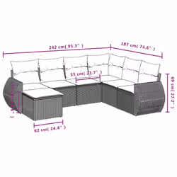 VidaXL 3221699 banc de jardin Rotin, Acier - Vue supplémentaire 8