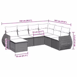 VidaXL 3221701 banc de jardin Rotin, Acier - Vue supplémentaire 8
