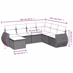 VidaXL 3221702 banc de jardin Rotin, Acier - Vue supplémentaire 8