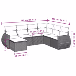 VidaXL 3221705 banc de jardin Rotin, Verre trempé - Vue supplémentaire 8
