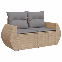 VidaXL 3221708 banc de jardin Rotin, Verre trempé